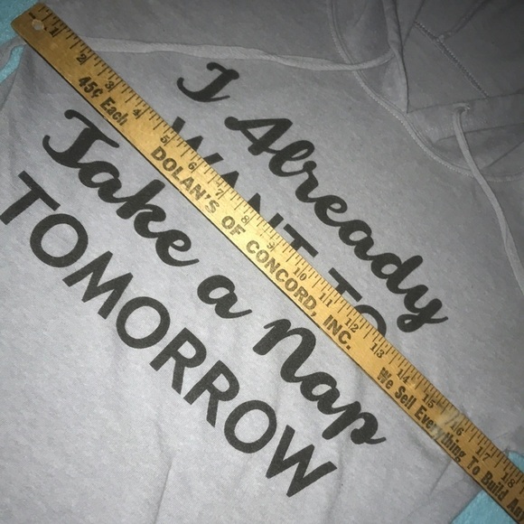 REBELLIOUS ONE hoodie pullover“I already want to take a nap tomorrow“ size S - Picture 6 of 8